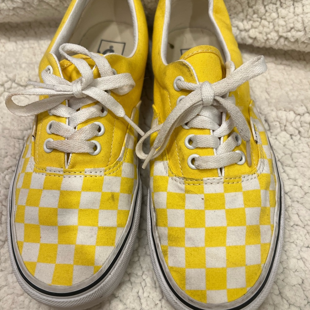Vans Yellow Checkered Sneakers